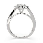 Paloma Oval Cut Pave Halo Engagement Ring Setting - Nivetta